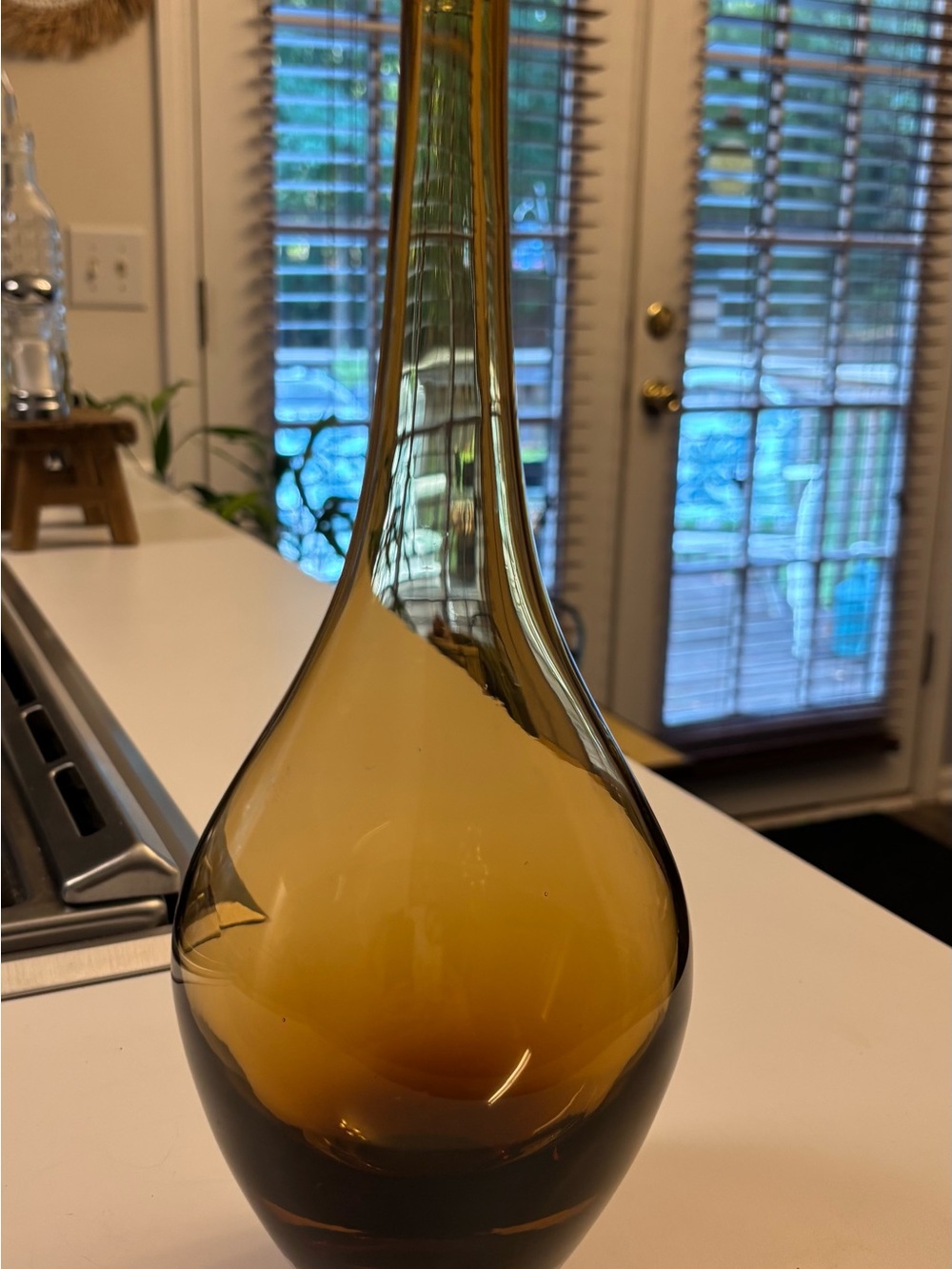 Amber Art Glads TeardropVase 12”